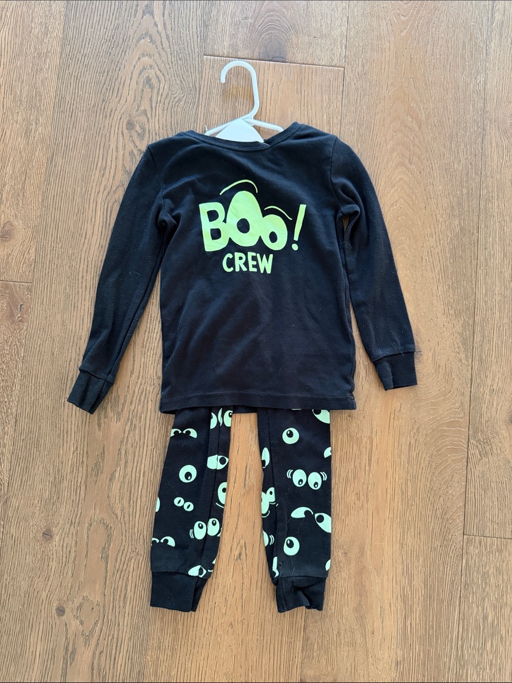 Kids Black 'Boo! Crew' Glow Graphic Pajama Bottoms